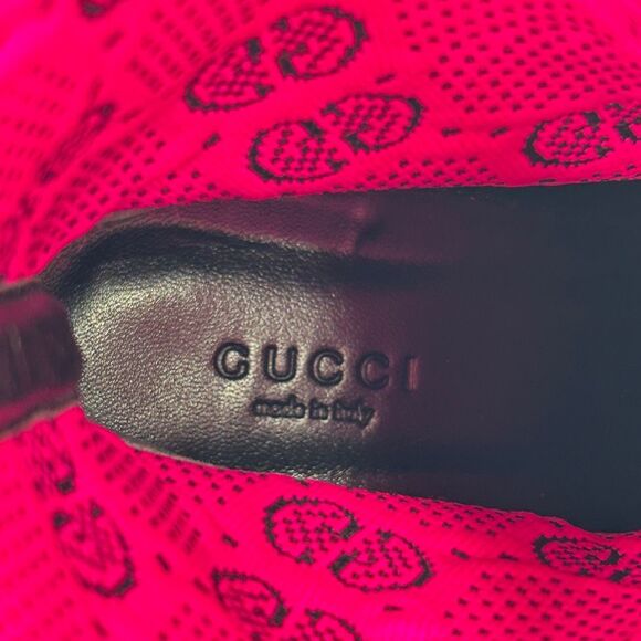 Gucci GG Sock Boots Pink Black Heels Bootie EU 38.5, 8.5 - Picture 10 of 10